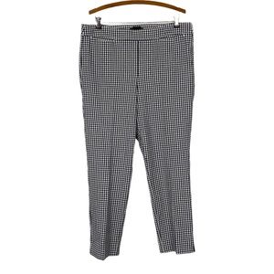Talbots Chatham Pants Black Ivory Check Gingham Sz. 14 Preppy